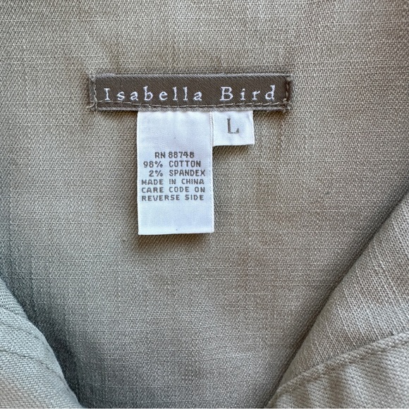 ANTHROPOLOGIE ISABELLA BIRD KHAKI CARGO SAFARI UTILITY JACKET. SzL - Picture 6 of 10